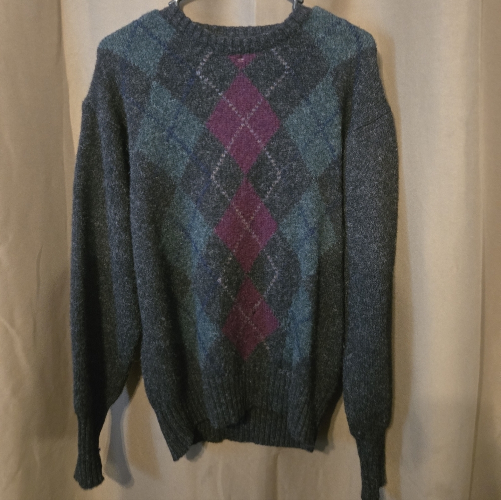 Vintage Argyle Wool Sweater